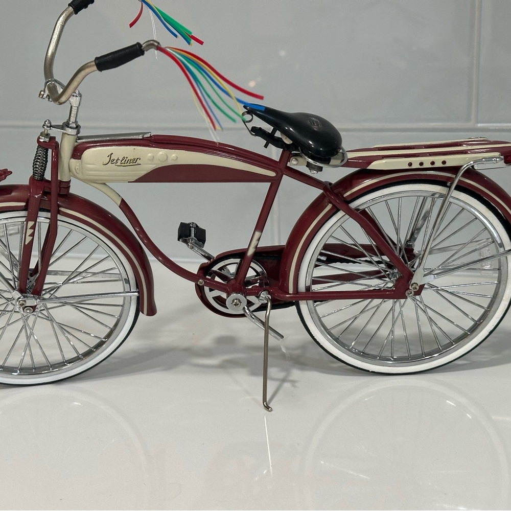 Rare Vintage Jet Liner Bicycle 1950s Boys Bike Cycle Metal Model Length: 11.5 " - Picture 11 of 15